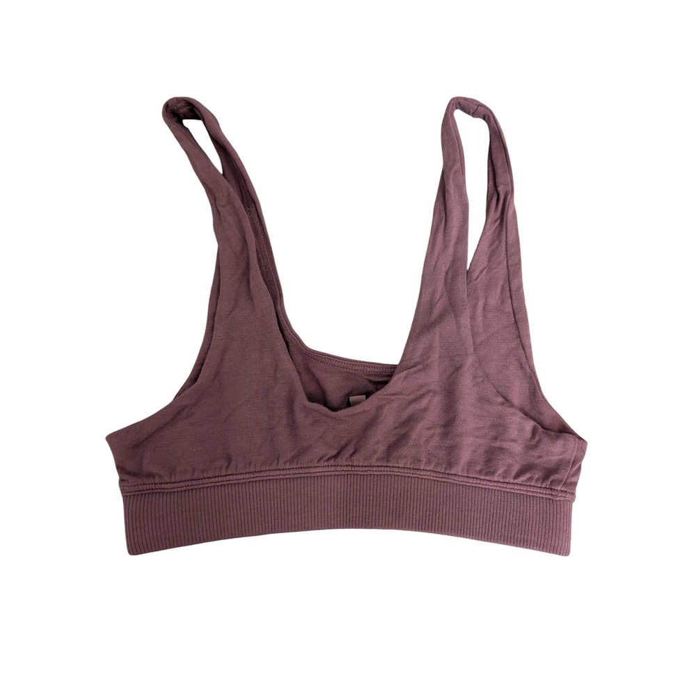 SKIMS Sleep Bralette Lounge Bra Plum Purple Scoop Neck Bralette XS NEW soft - Picture 3 of 7